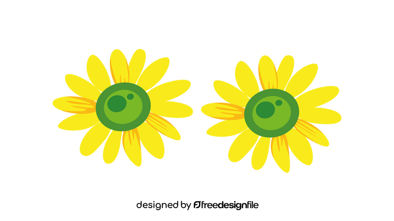 2 Sunflowers clipart