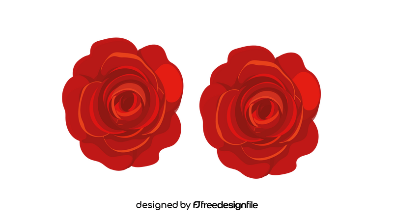 2 Red Roses clipart