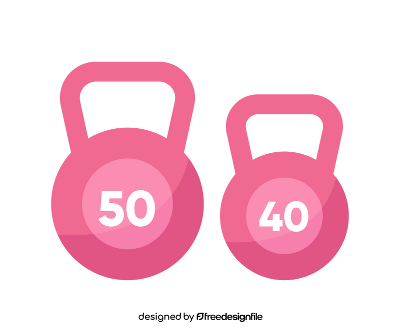 Fitness pink kettlebells clipart