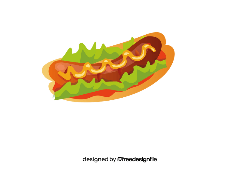 Inside Out Hot Dog Top View clipart