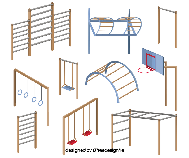 Kids playground equipment vector