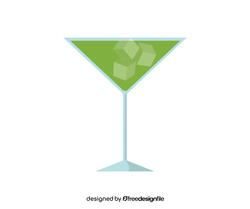 Glass of green cocktail clipart