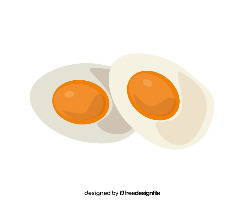 Boiled chicken egg cut in half clipart