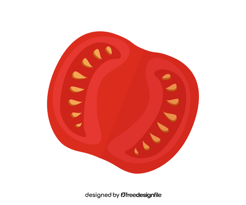 Half cut tomato clipart