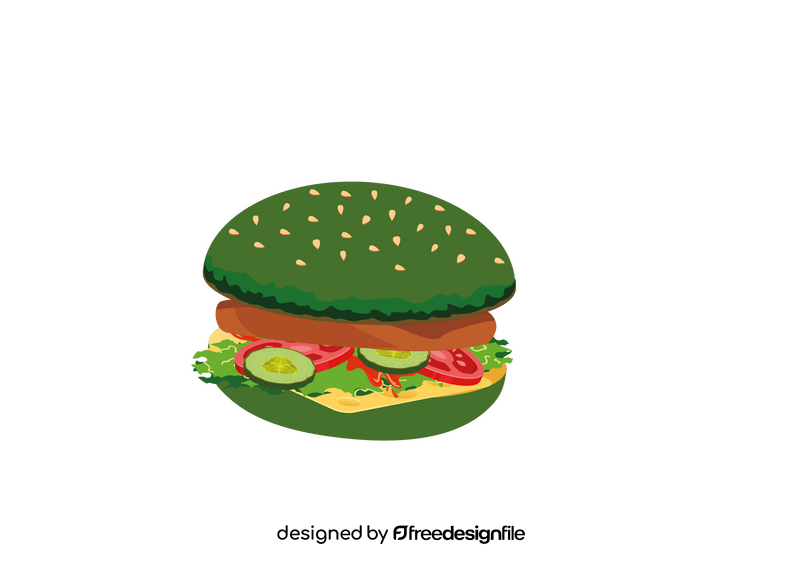 Green Hamburger clipart