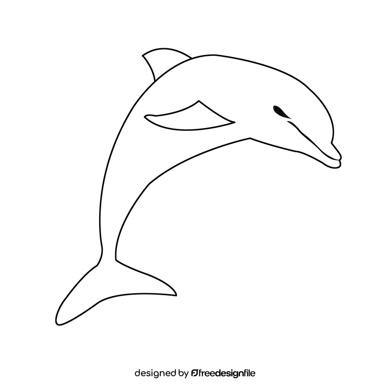 Dolphin black and white clipart