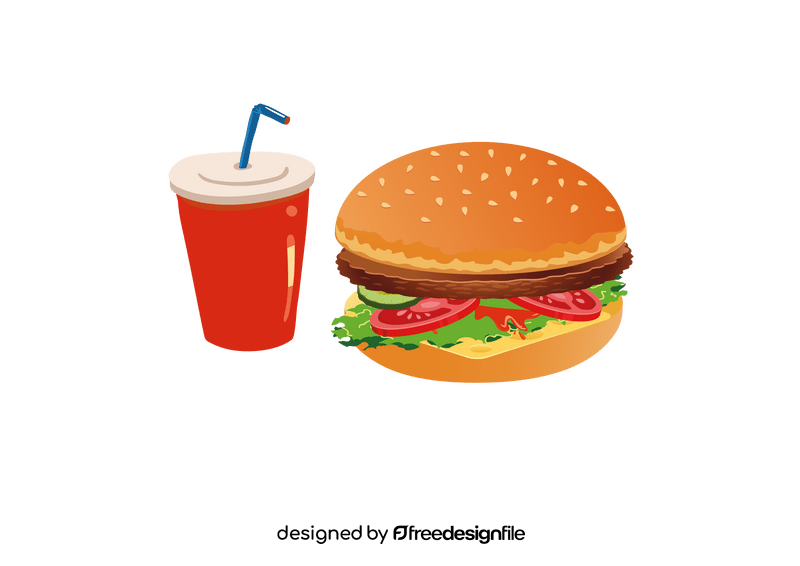 Hamburger and Soda clipart