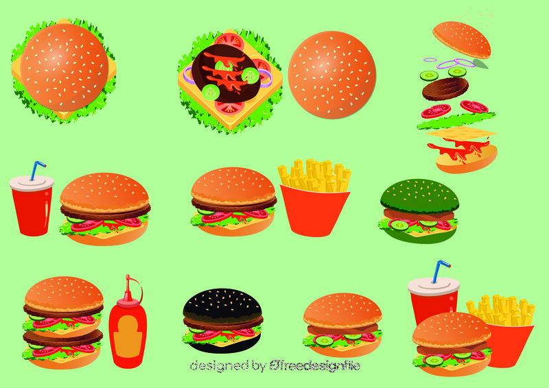 Hamburger, fast food vector