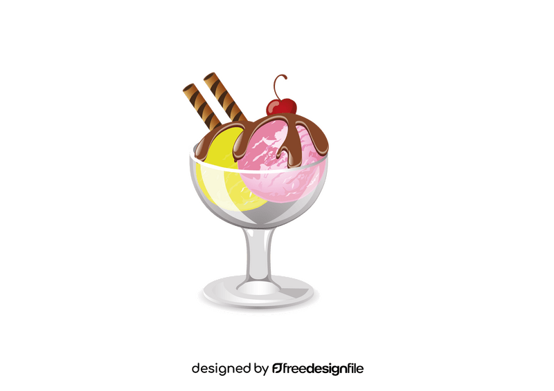 Scoops Gelato in a Glass Cup clipart