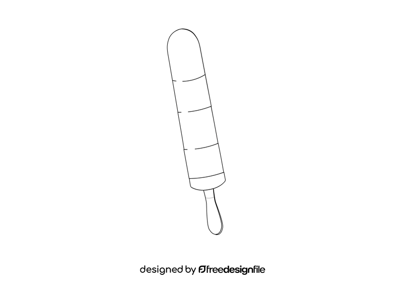 Round Rainbow Popsicles black and white clipart