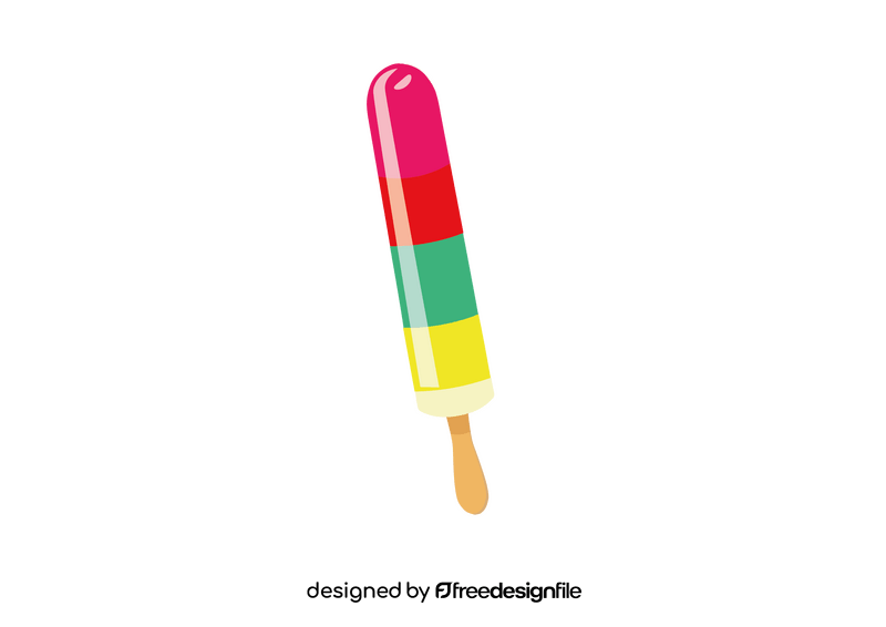 Round Rainbow Popsicles clipart