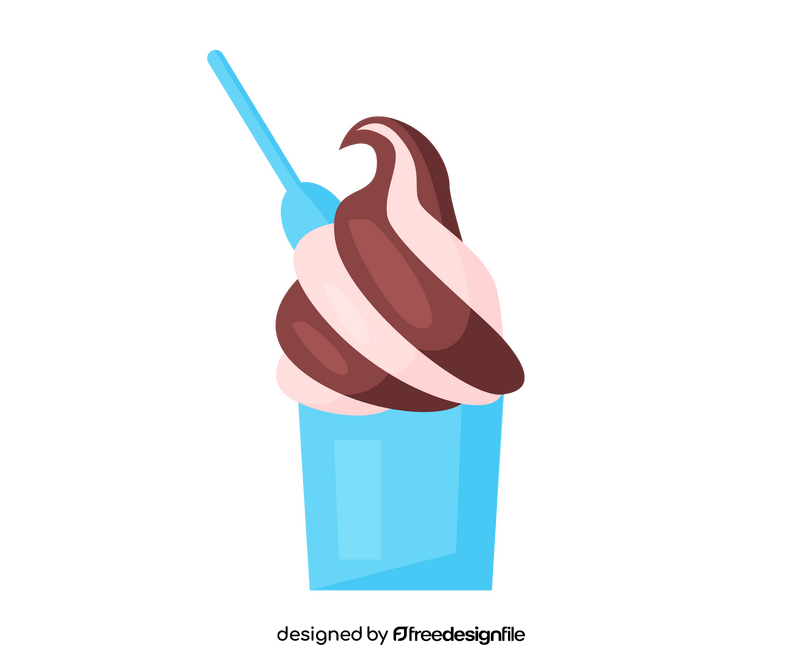 Ice cream sundae illustration clipart