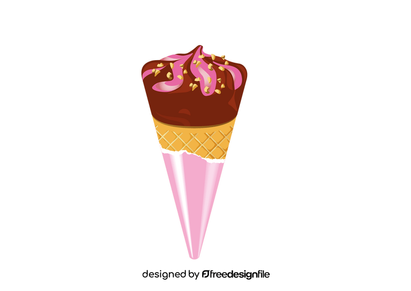 Chocolate Ice Cream Cone clipart