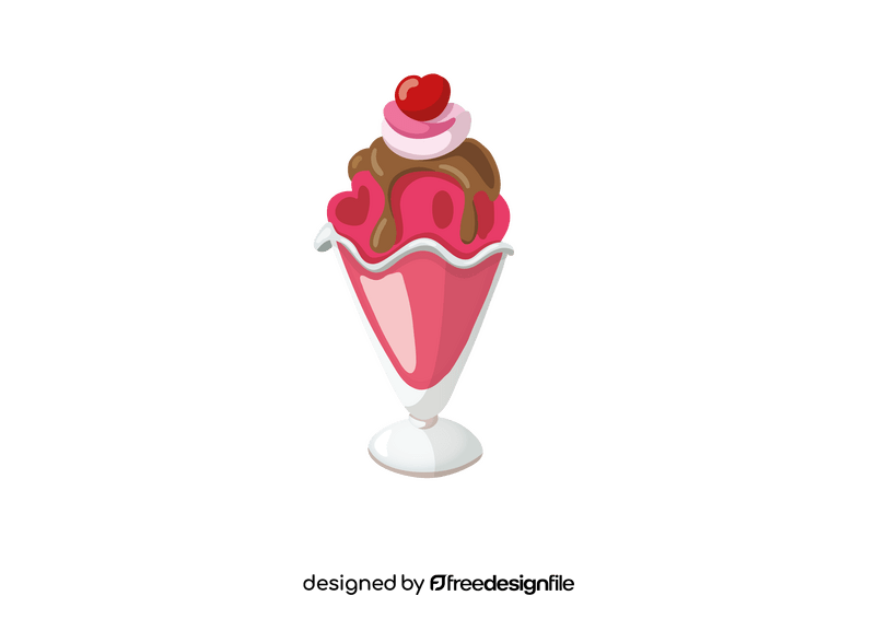 Cherry Ice Cream Sundae clipart