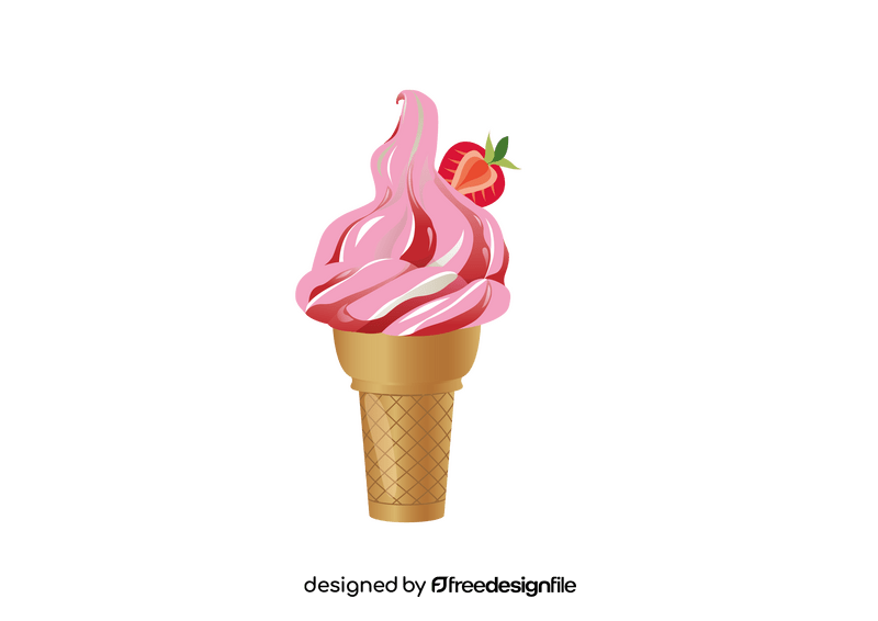 Soft Serve Ice Cream Cone clipart