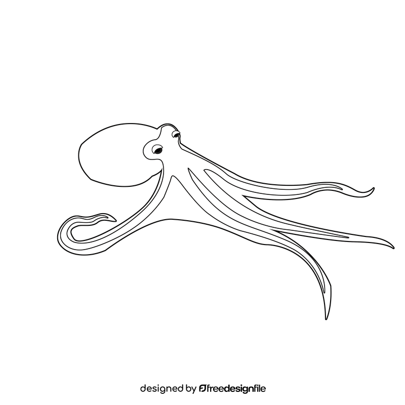 Octopus black and white clipart