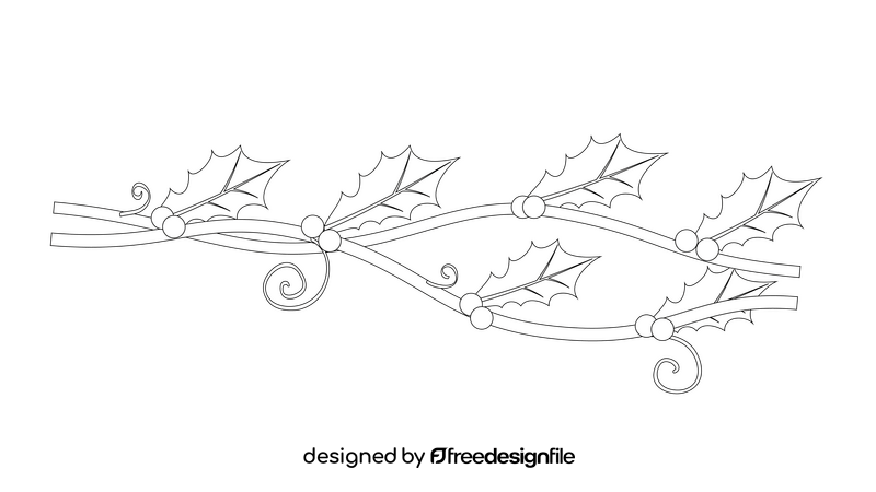 Ivy Leaf Line black and white clipart