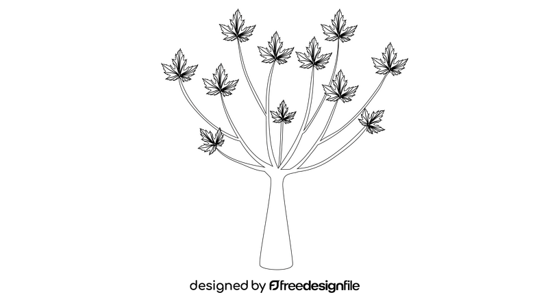 Ivy Tree Plant black and white clipart