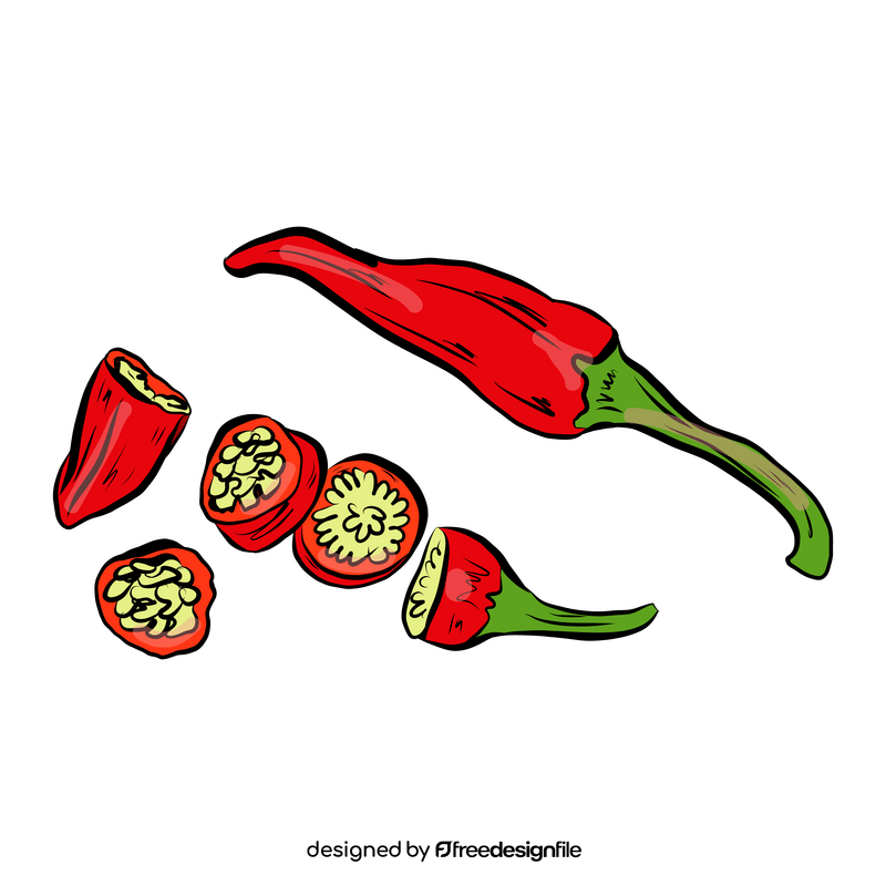 Slices of Red Hot Chili Peppers clipart