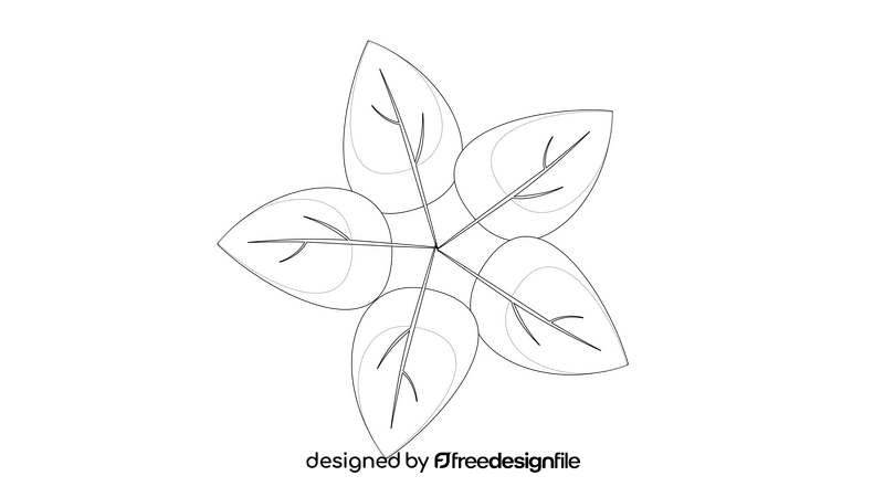 Star Leaves black and white clipart