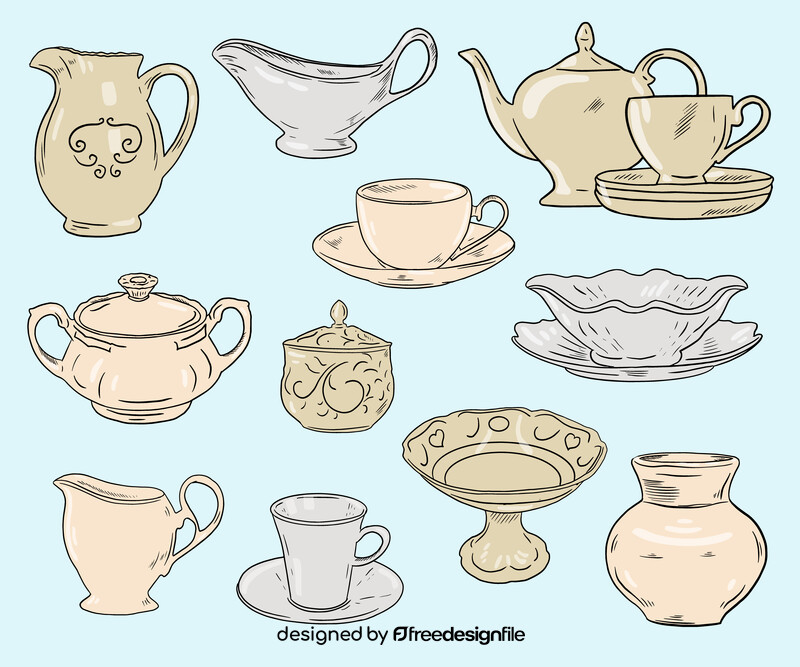 Ceramic set vector