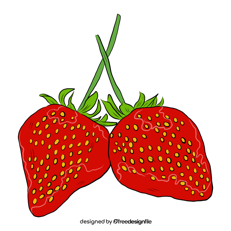 Two Strawberries clipart