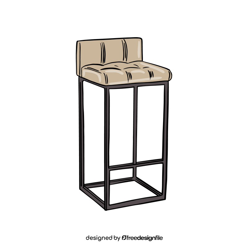 Leather Seat Bar Stool clipart