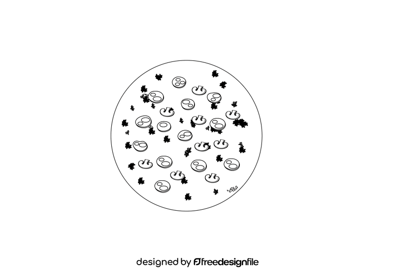 Mushroom Pizza black and white clipart