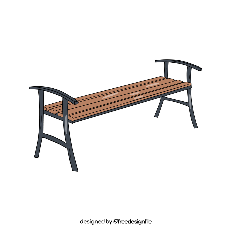 Backless Garden Bench clipart