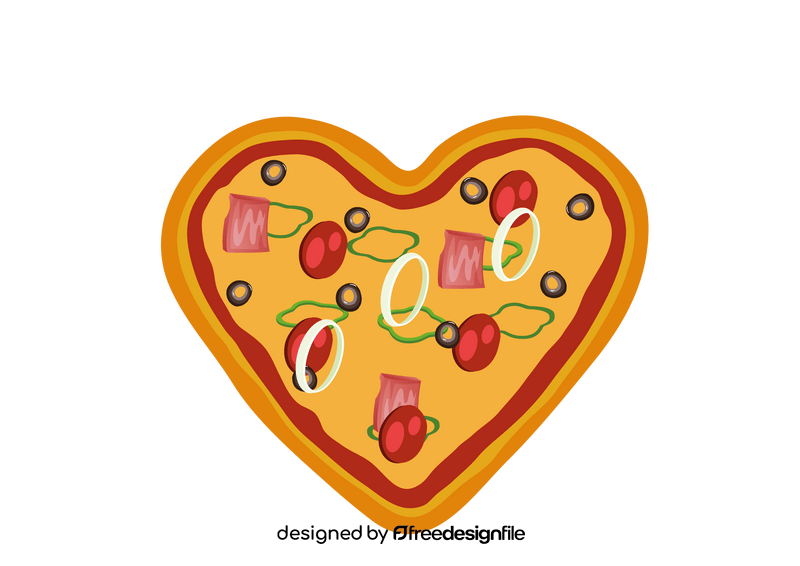 Heart Shaped Pizza clipart