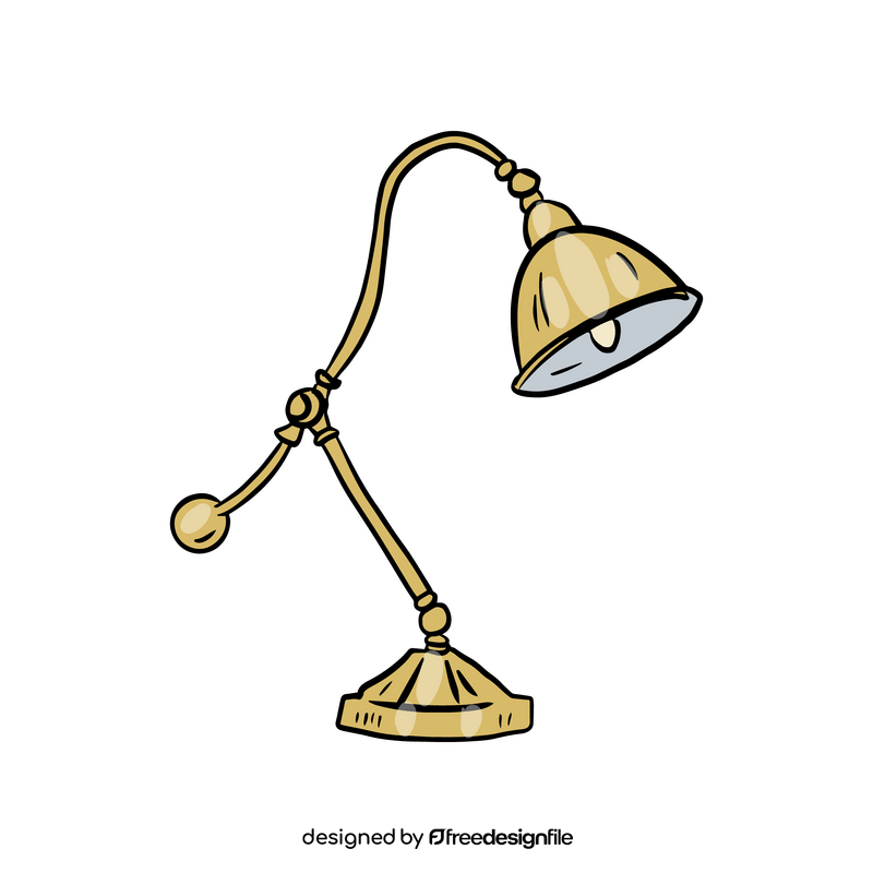 Vintage Study Table Lamp clipart