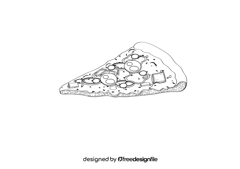 Pizza Slice black and white clipart