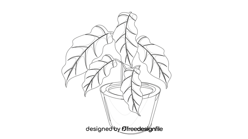 Plant black and white clipart