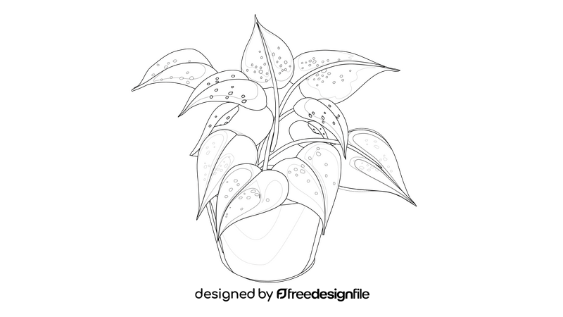 House Plant black and white clipart