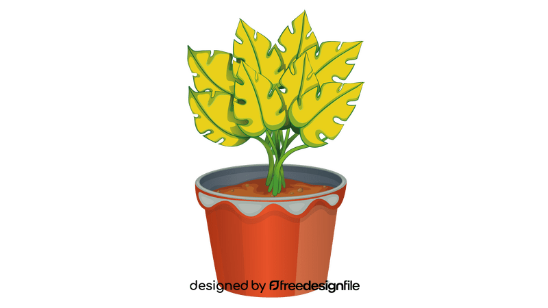 Yellow Plant in a Pot clipart