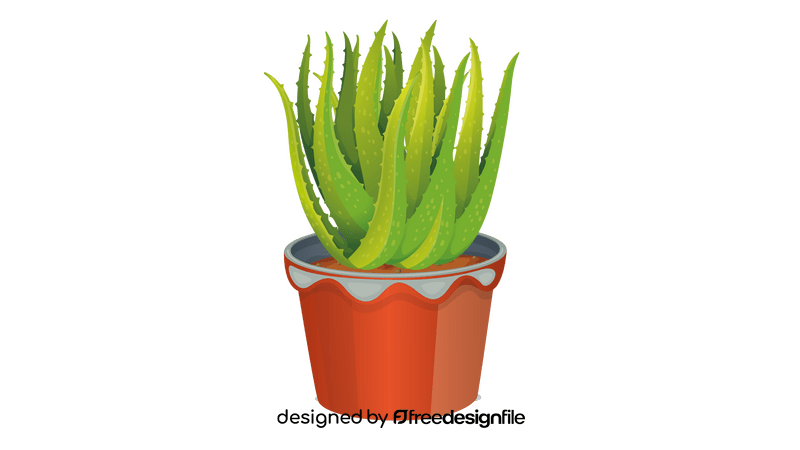 Aloe Vera Plant in a Pot clipart
