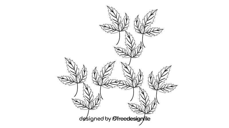 English Ivy black and white clipart