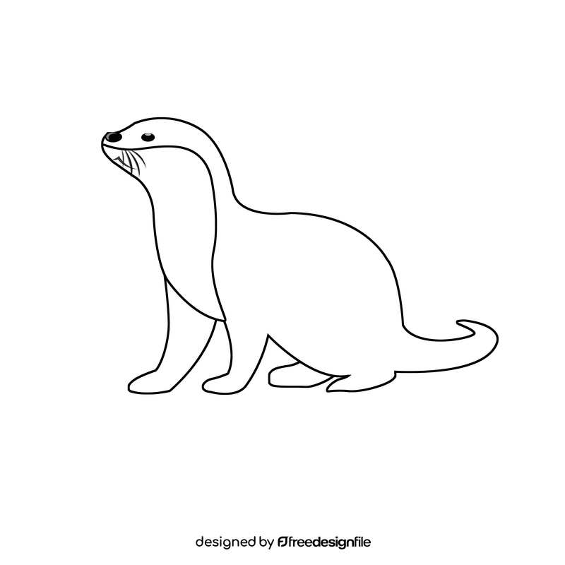 Otter black and white clipart