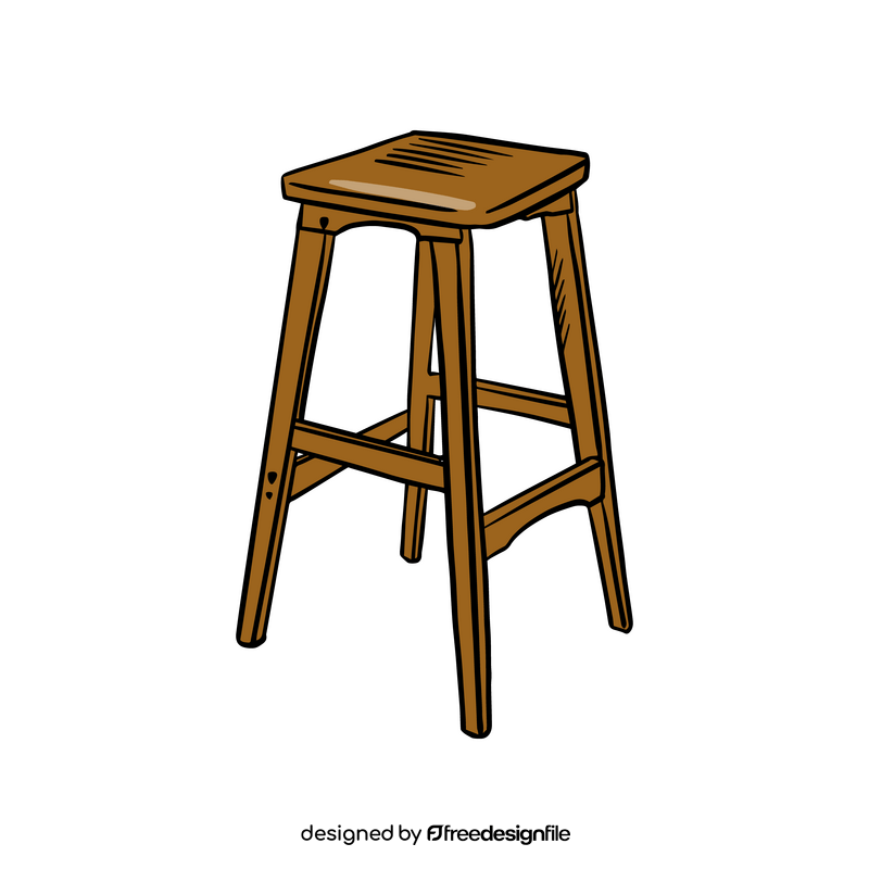 Wooden Bar Stool clipart