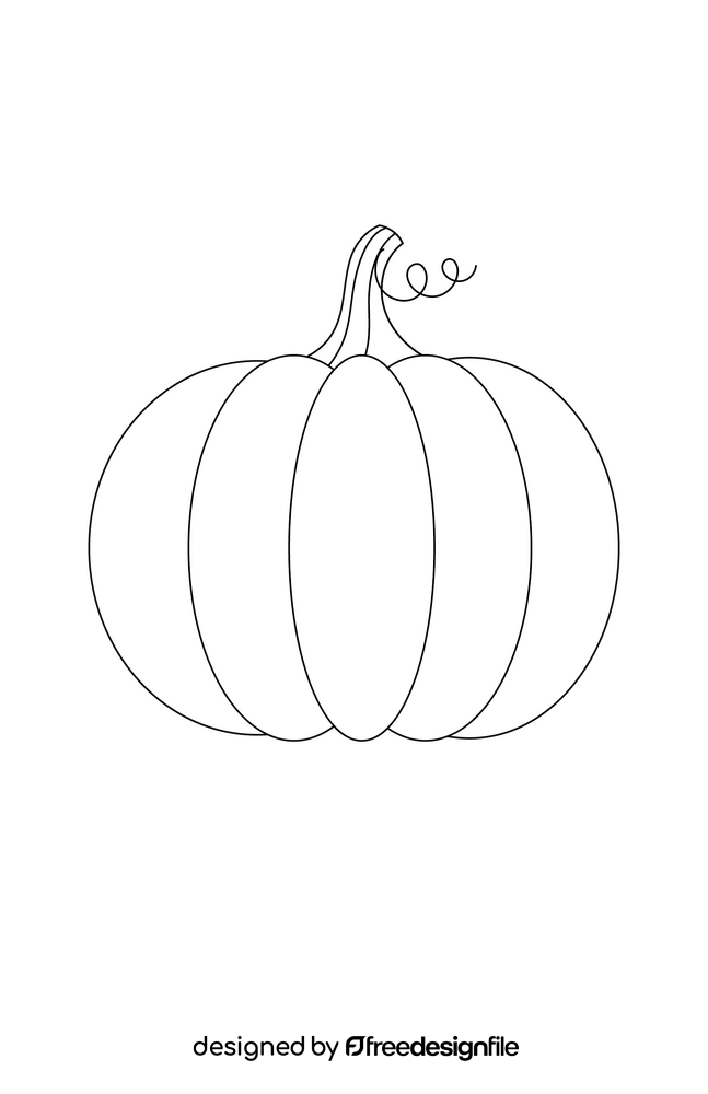 Pumpkin black and white clipart