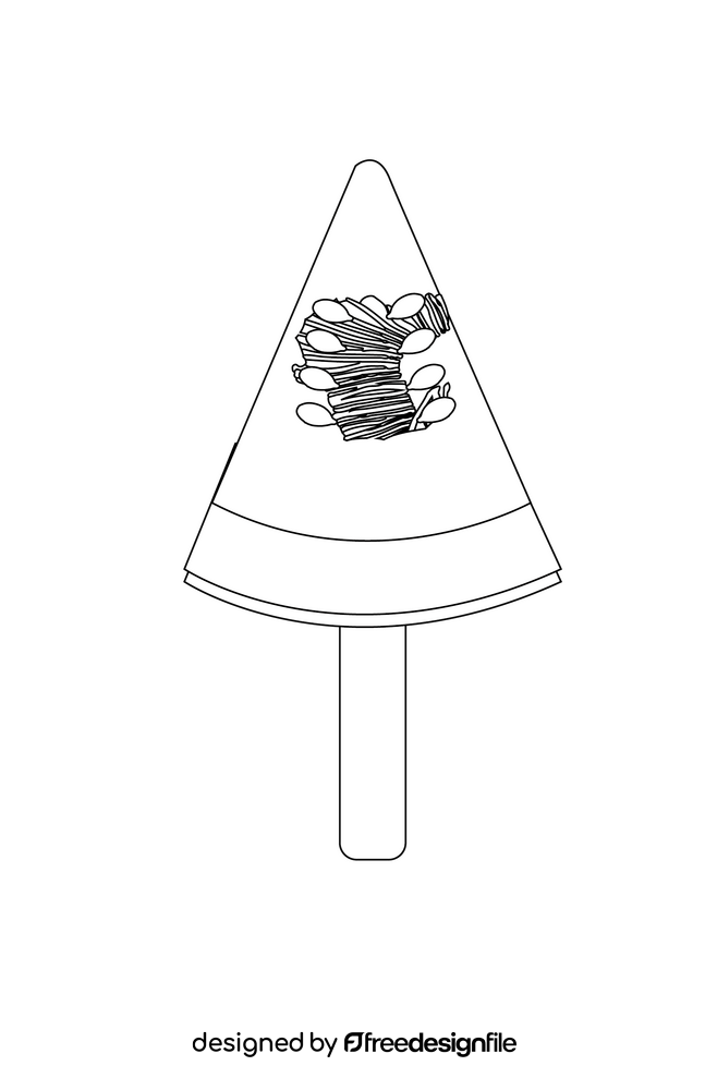 Pumpkin on a Stick black and white clipart