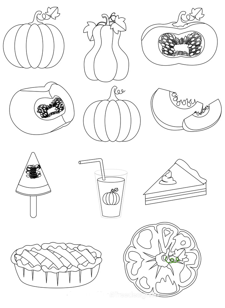 Pumpkin black and white vector