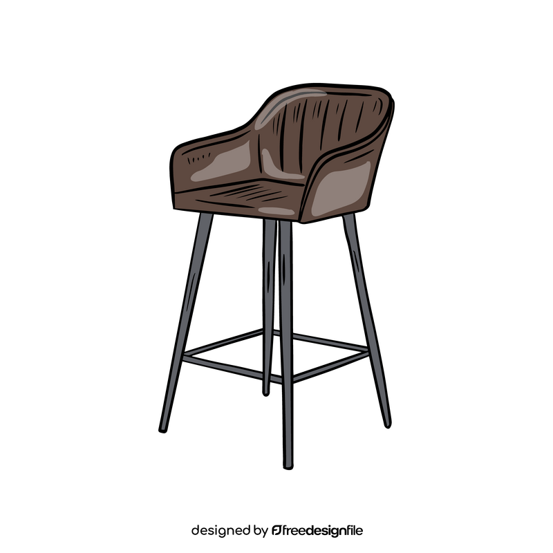 Bar Stool with Back and Armrest clipart