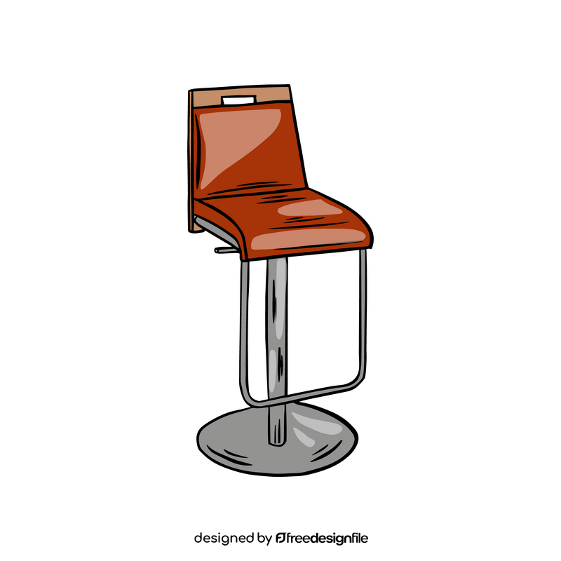 Vinyl Adjustable Bar Stool with Back clipart