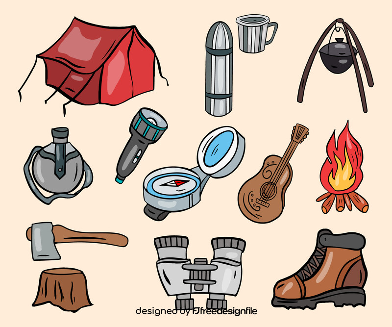 Set of Camping vector