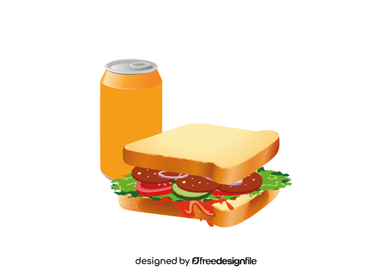 Sandwich with Soda clipart