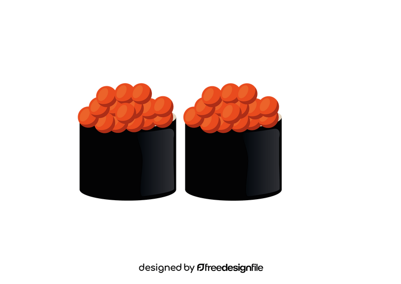 Sushi with Salmon Caviar clipart