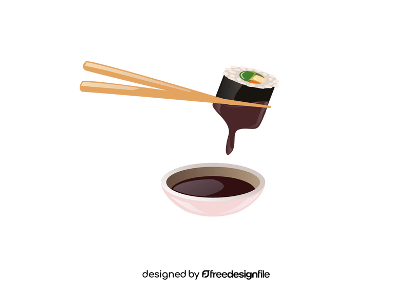 Sushi on a Stick with Sauce clipart