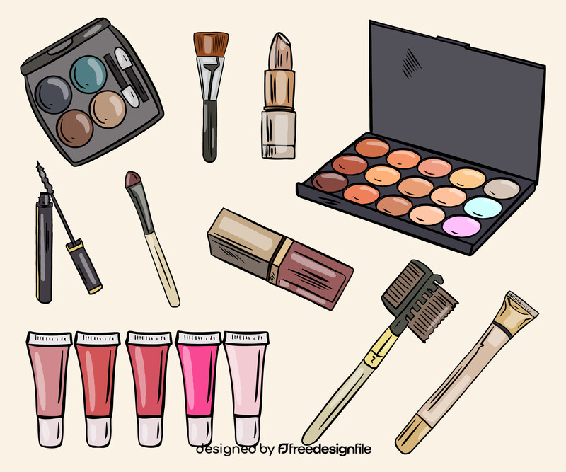 Makeup items vector