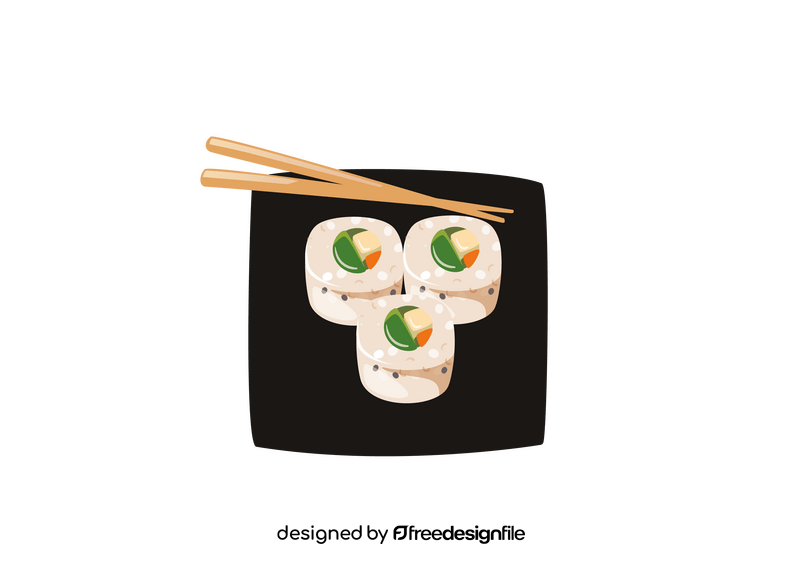 Sushi Rolls on a Plate clipart